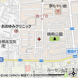 熊本県熊本市北区楠1丁目10周辺の地図