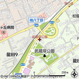 武蔵塚公園周辺の地図