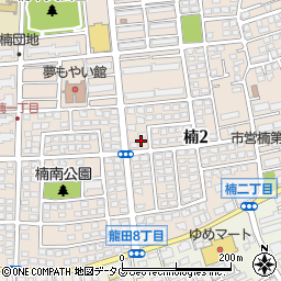 熊本県熊本市北区楠2丁目6周辺の地図