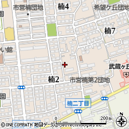 熊本県熊本市北区楠2丁目周辺の地図