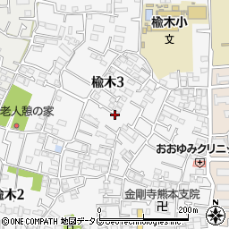 熊本県熊本市北区楡木3丁目8周辺の地図