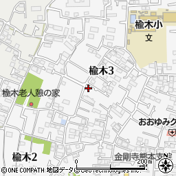 熊本県熊本市北区楡木3丁目周辺の地図