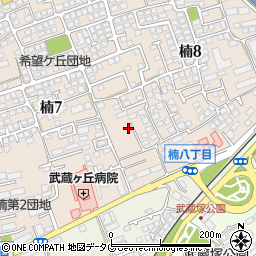 熊本県熊本市北区楠8丁目2周辺の地図