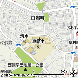 諫早市立真崎小学校周辺の地図