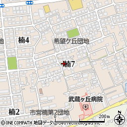 熊本県熊本市北区楠7丁目周辺の地図