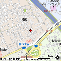 熊本県熊本市北区楠8丁目15周辺の地図