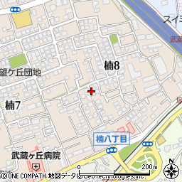 熊本県熊本市北区楠8丁目周辺の地図
