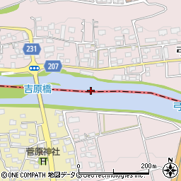 吉原橋周辺の地図