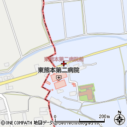 東熊本第二病院前周辺の地図