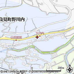 長崎県諫早市多良見町野川内周辺の地図