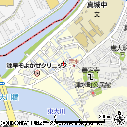 長崎県諫早市津水町周辺の地図