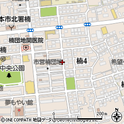 熊本県熊本市北区楠4丁目周辺の地図