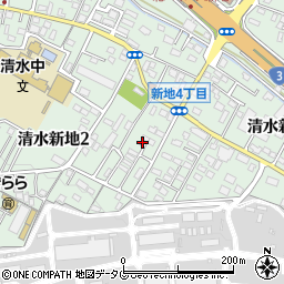 熊本県熊本市北区清水新地2丁目16周辺の地図