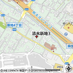 熊本県熊本市北区清水新地3丁目周辺の地図
