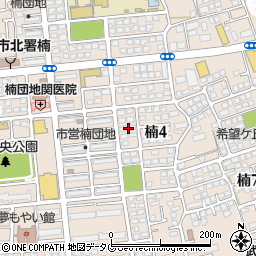 熊本県熊本市北区楠4丁目11周辺の地図