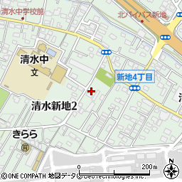 熊本県熊本市北区清水新地2丁目18周辺の地図