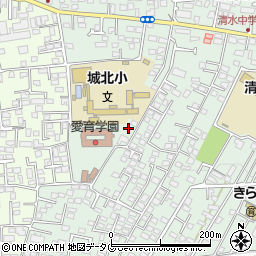 熊本県熊本市北区清水新地1丁目周辺の地図