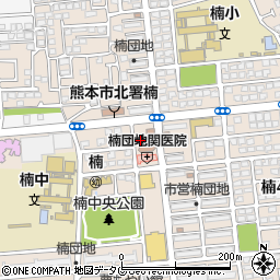 ローソン熊本楠三丁目店周辺の地図