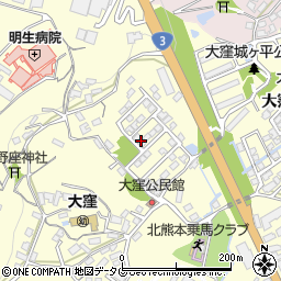 熊本県熊本市北区大窪3丁目周辺の地図