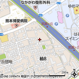 熊本県熊本市北区楠8丁目10周辺の地図