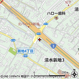 熊本県熊本市北区清水新地3丁目6周辺の地図