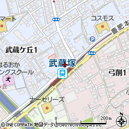 熊本市高齢者支援センターささえりあ　武蔵塚周辺の地図