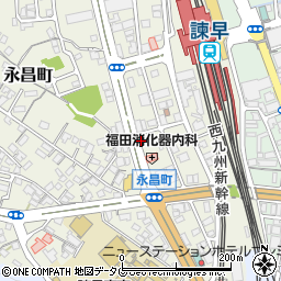 オリックスレンタカー諫早駅西口店周辺の地図