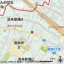 熊本日日新聞　新地販売センター周辺の地図
