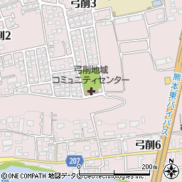熊本市役所　北区役所北区役所関係機関弓削地域コミュニティセンター周辺の地図