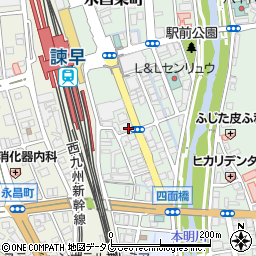 十八親和銀行諫早駅前支店 ＡＴＭ周辺の地図