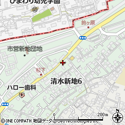 熊本新地郵便局周辺の地図