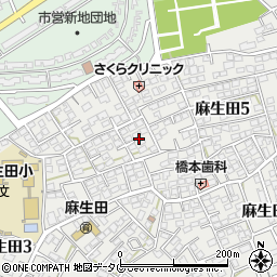 熊本県熊本市北区麻生田5丁目11周辺の地図