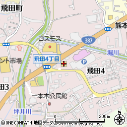 熊本中央スズキ自動車販売スズキアリーナ飛田周辺の地図