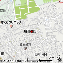 熊本県熊本市北区麻生田5丁目23周辺の地図