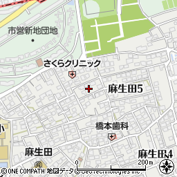 熊本県熊本市北区麻生田5丁目14周辺の地図