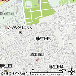 熊本県熊本市北区麻生田5丁目周辺の地図