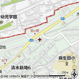 熊本県熊本市北区清水新地7丁目1周辺の地図