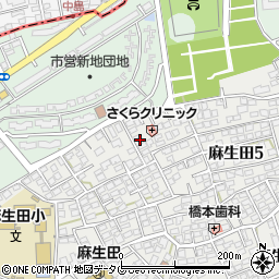 熊本県熊本市北区麻生田5丁目12周辺の地図