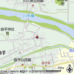熊本県菊陽町（菊池郡）曲手周辺の地図