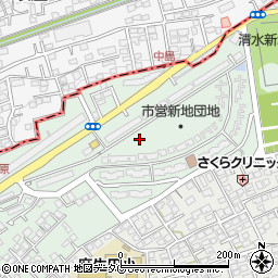 熊本県熊本市北区清水新地7丁目2周辺の地図