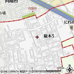 熊本県熊本市北区楡木5丁目周辺の地図
