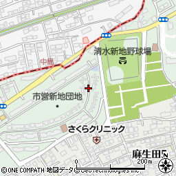 熊本県熊本市北区清水新地7丁目周辺の地図