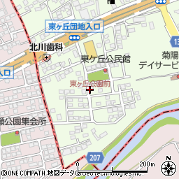 東ヶ丘公園前周辺の地図