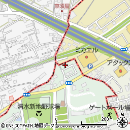 熊本県熊本市北区清水新地7丁目8周辺の地図