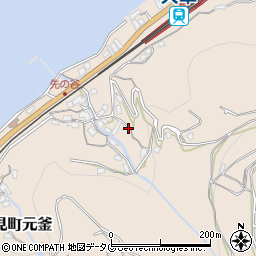 長崎県諫早市多良見町元釜135周辺の地図