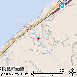 長崎県諫早市多良見町元釜140周辺の地図
