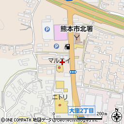 熊本県熊本市北区四方寄町1673-1周辺の地図