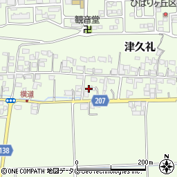 熊本県菊池郡菊陽町津久礼533-1周辺の地図