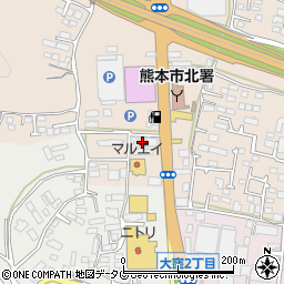 熊本県熊本市北区四方寄町1672周辺の地図