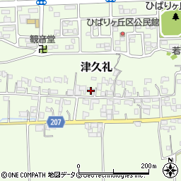 熊本県菊池郡菊陽町津久礼458周辺の地図